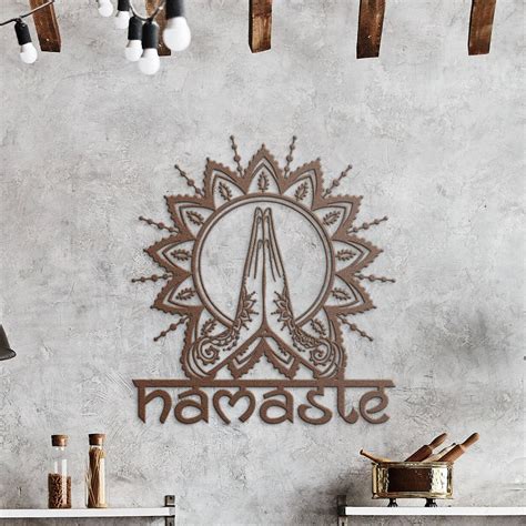 Namaste Metal Art Yoga Studio Decor Namaste Decor Yoga Etsy