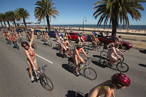 Cyclists Strip Off For World Naked Bike Ride Day In Australia Photos