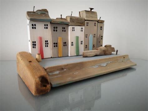 Driftwood Cottages Houses Coastal Seaside Beach Recycled Art Etsy