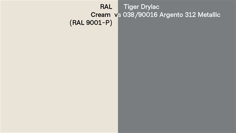 RAL Cream RAL 9001 P Vs Tiger Drylac 038 90016 Argento 312 Metallic