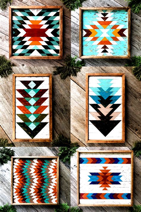 Southwestern Inspired Decorating With Geometric Wood Wall Art In