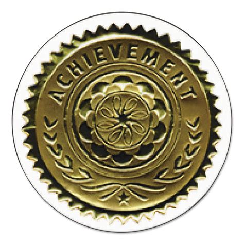 Gold Certificate Seals Achievement 1 34 Dia Gold 15pack