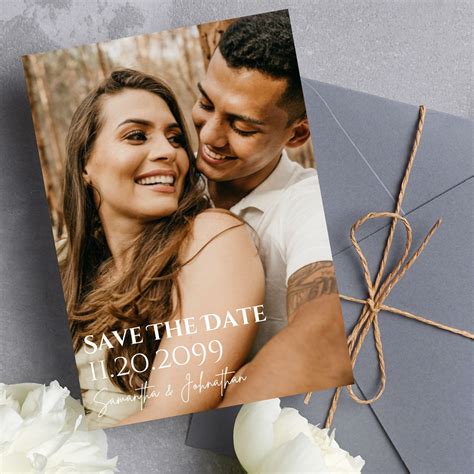 Save The Date Card Save The Date Template With Photo Engagement