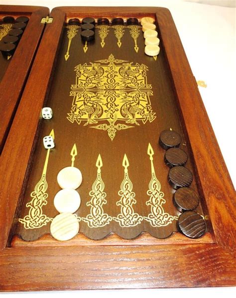 Handmade Carved Wooden Backgammon Board Game Set Snake Skin Etsy