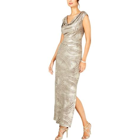 Connected Apparel Connected Apparel Womens Petites Metallic Side Slit