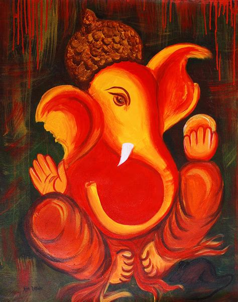 Lord Ganesh Ji Abstract Ii Painting By Riya Rathore Fine Art America