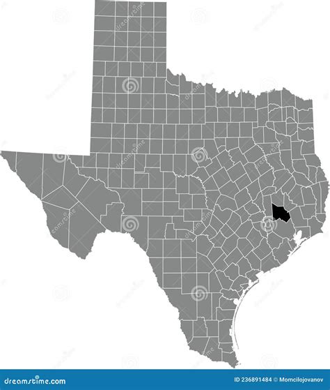 Location Map Of The Montgomery County Of Texas Usa Stock Vector