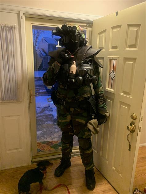 My Scp Ntf Epsilon 11 Costume For Halloween And Airsoft Also My Dog
