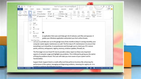 How To Change Paper Size In Microsoft Word 2013 On A Windows 8 Based