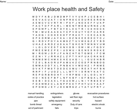 Health And Safety Word Search Printables Word Search