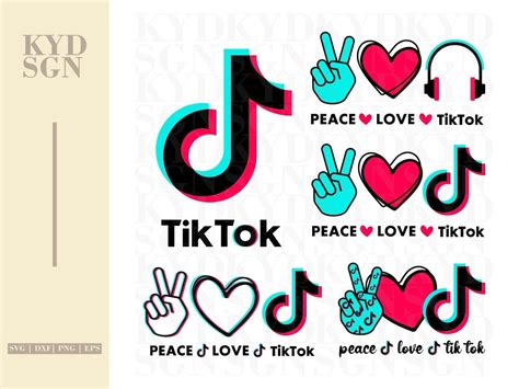 Drawing And Illustration Art And Collectibles Digital Tic Tok Love Svg