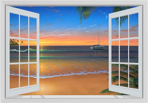 Sunset Through Window Wall Mural And Photo Wallpaper Photowall
