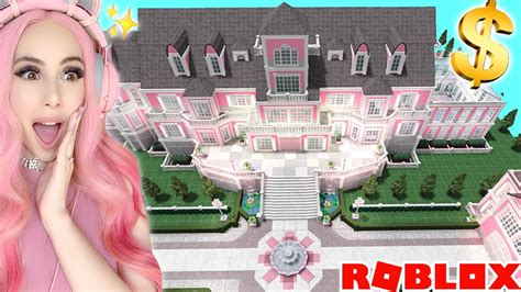 Bloxburg Pink Mansion Drone Fest - barbie dream house speedbuild in roblox bloxburg youtube
