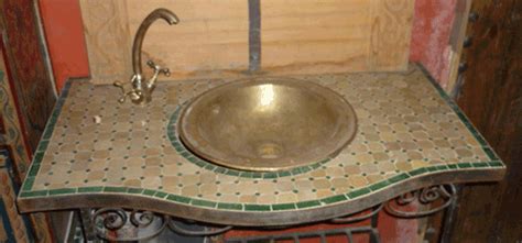Amethyst Artisan Natural And Green Cuira Cab Sink Table Artistic Tile