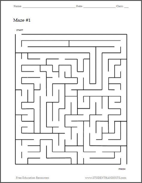 Free Printable Mazes For 1st Graders Printable Templates