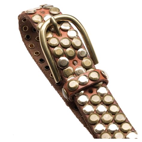 Beautiful And Cool Leather Belt 15148 Cognacbrass Depeche