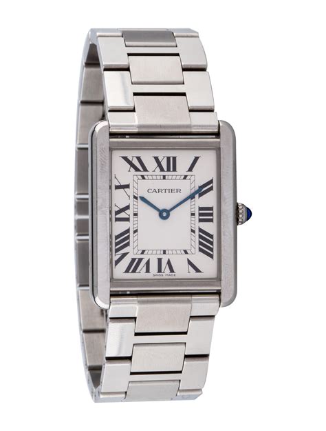 Cartier Tank Solo Watch 3169 Silver Stainless Steel Crt21918 The