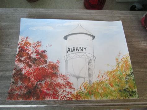Painting Of A Water Tower Where I Grew Up Painting Drawings Art