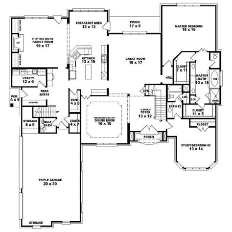 Beautiful 1 Story 4 Bedroom House Floor Plans New Home Plans Design