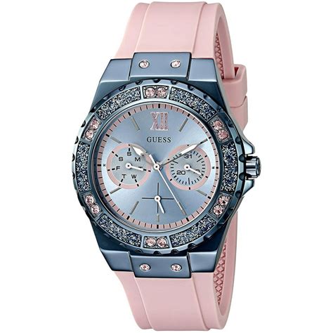 Guess Pink Silicone Multi Function Ladies Watch U0775l5