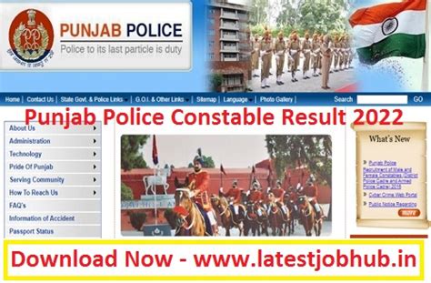 Punjab Police Constable Result 2022 Cut Off Marks Mrit List