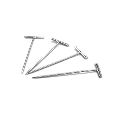 Pengear Nickel Plated T Pins 16 Long 100 Count Silver