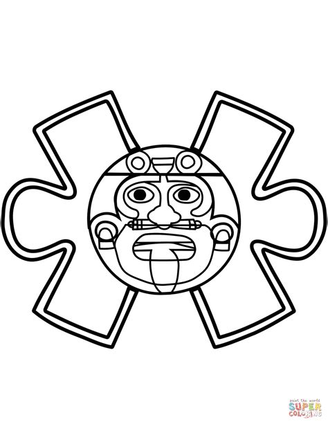 Aztec Calendar Stone Coloring Page Free Printable Coloring Pages