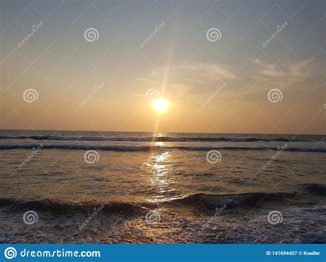 Indian Ocean On Sunset Sri Lanka Galle Fort Stock Image Image Of