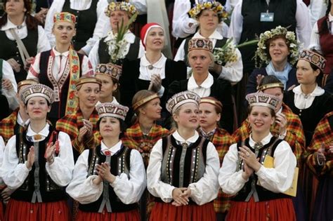 Latvians In Traditional Folk Costumes My Heritage Riga Baltic States