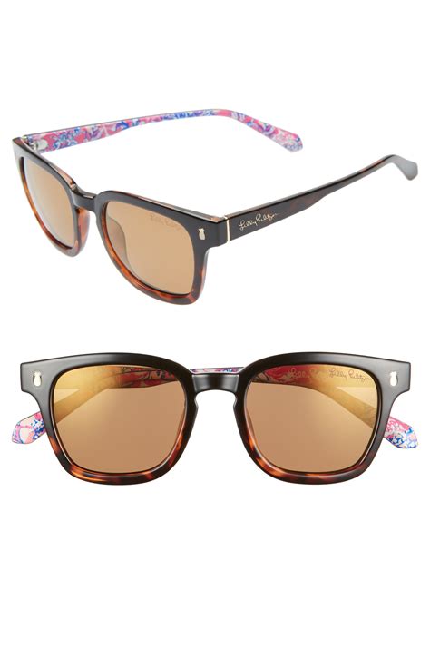 Lilly Pulitzer® Josie 48mm Rectangular Sunglasses Nordstrom Rectangular Sunglasses Fashion