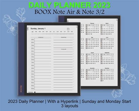 Boox Note Air Templates 2023 Daily Planner Boox Note Air Digital