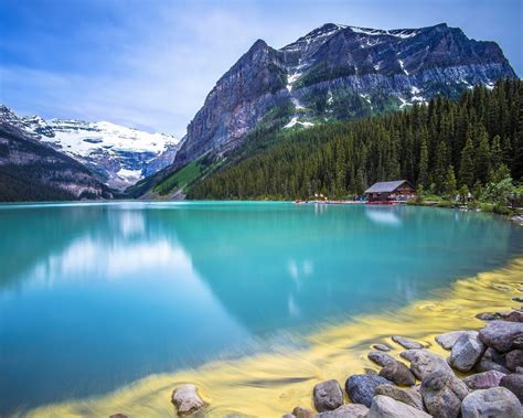 Forest Turquoise Lake Guarded Scenery Hd Wallpaper Preview