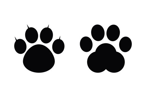 Cat And Dog Paw Silhouettes
