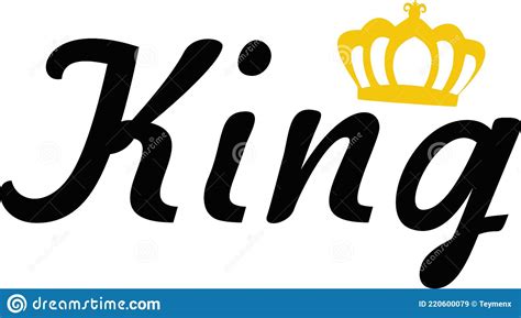 King Word With Crown King Text Vector Stock Illustration