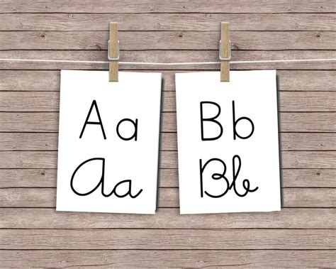 Alphabet flashcard printable cursive flash cards homeschool