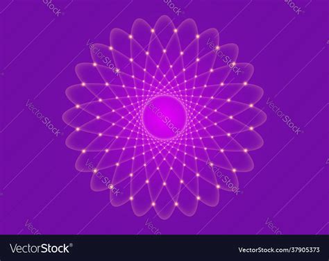 Bright Purple Lotus Flower Life Sacred Geometry Vector Image