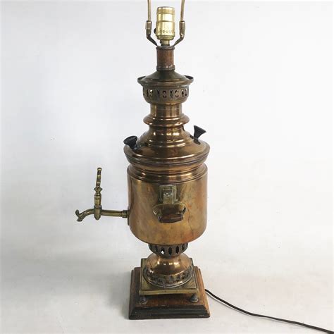 Russian Brass Samovar Table Lamp Up Cycled Samovar Lamp Etsy