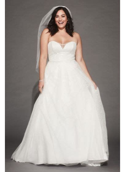 Whatever you're shopping for, we've got it. Tulle Gradient Glitter Plus Size Wedding Dress | David's ...