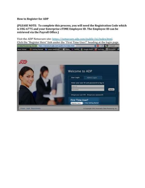 How To Register For Adp Please Note To Complete This Process