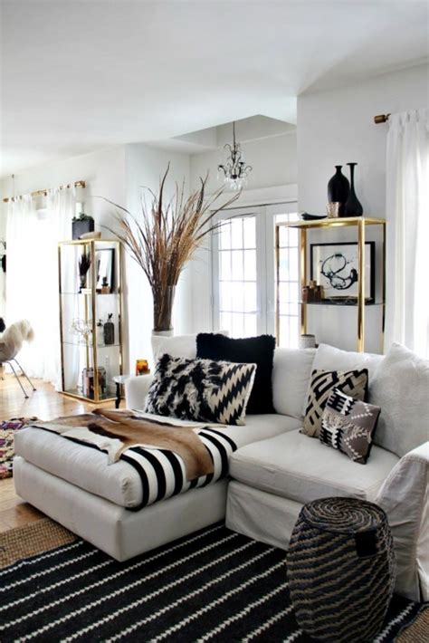 The smoke blackened the ceiling; 48 Black and White Living Room Ideas - Decoholic