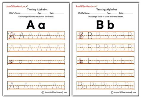 Tracing Alphabet Worksheets Aussie Childcare Network With Tracing