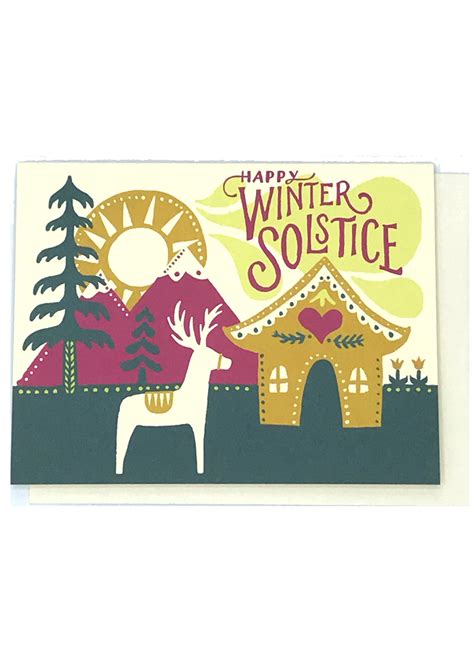 Winter Solstice Has Christmas Scenes On Front Ready To Personalize
