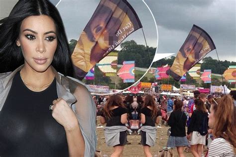 Glasto Goer Flies Kim Kardashian West Sex Tape Flag During