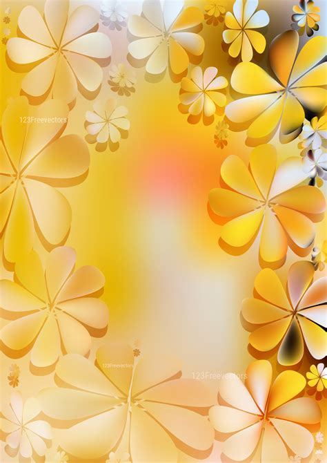 Orange And White Floral Background