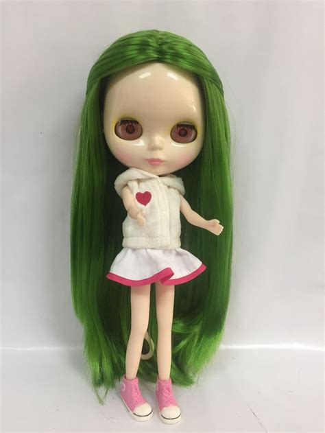 Nude Blyth Doll Green Hair Fashion Doll Factory Doll Suitable For Diy