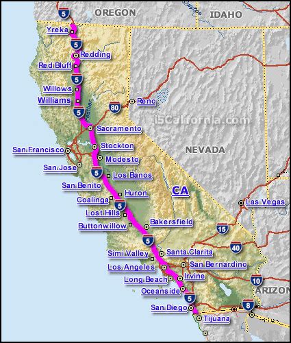 Map California Highway 5