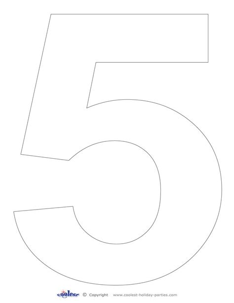 The Number Five Is Shown In Black And White As Well As An Outline For It