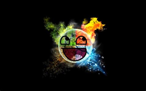 We have an extensive collection of amazing background images carefully chosen what is the use of a desktop wallpaper? Wallpaper : black background, logo, elements, smiley, memes, awesome face, happy face ...
