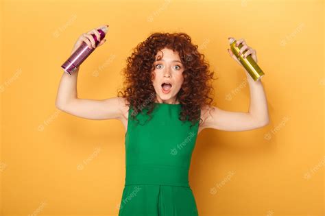 Premium Photo Portrait Of A Cheerful Curly Redhead Woman