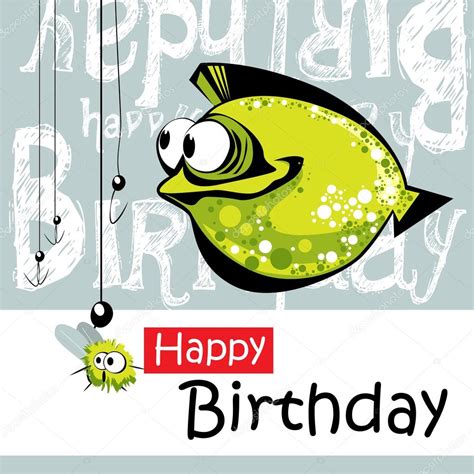 Download Images: happy birthday fish | Happy Birthday fish smile — Stock Vector © novkota1 #107479940